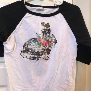 3/4 sleeve bunny shirt